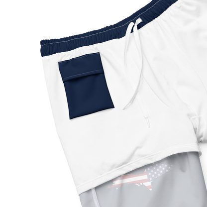 Michigan Upper Peninsula Men's Swim Trunks (w/ UP USA Flag ) | Men's - Navy