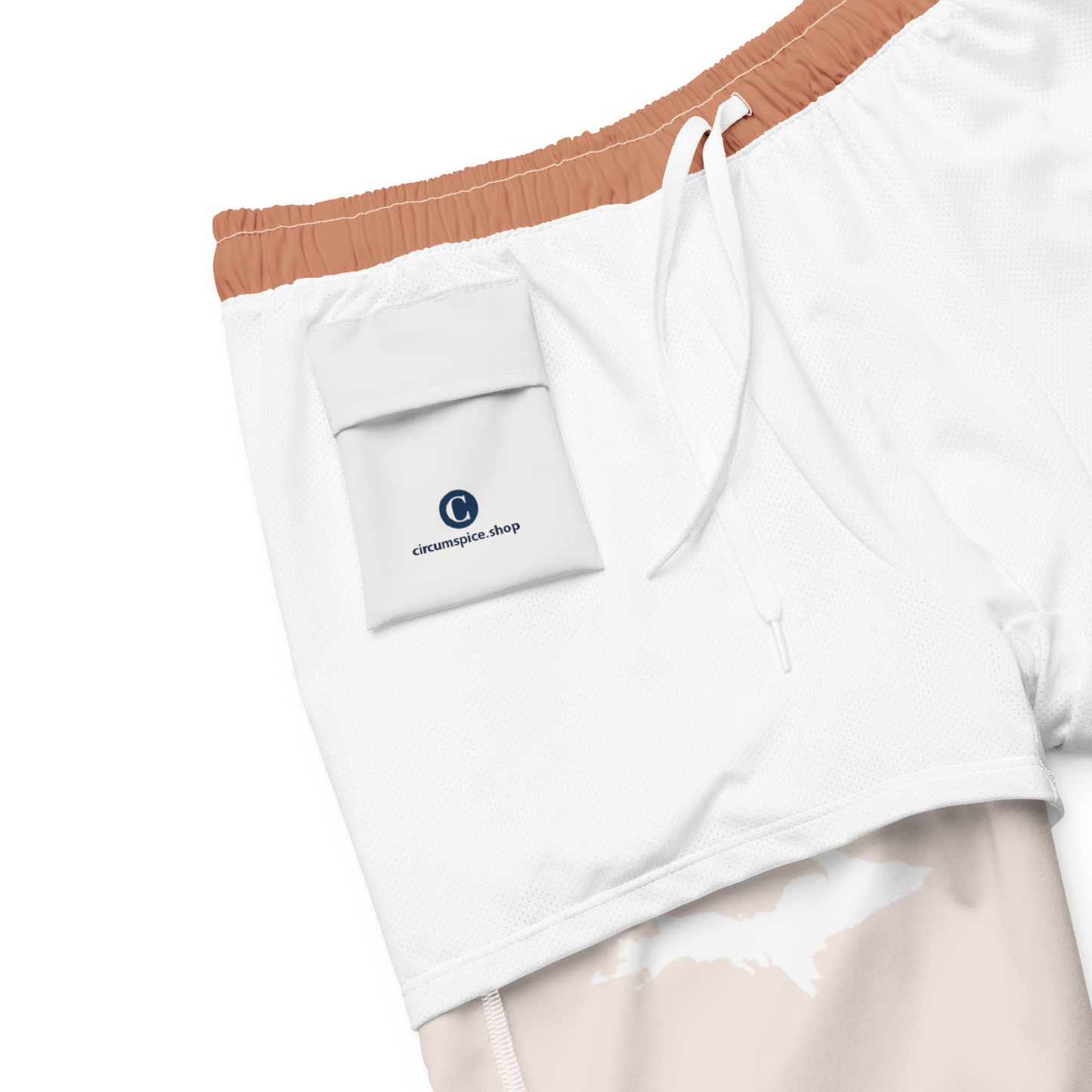 Michigan Upper Peninsula Men's Swim Trunks (w/ UP Outline) | Copper Color