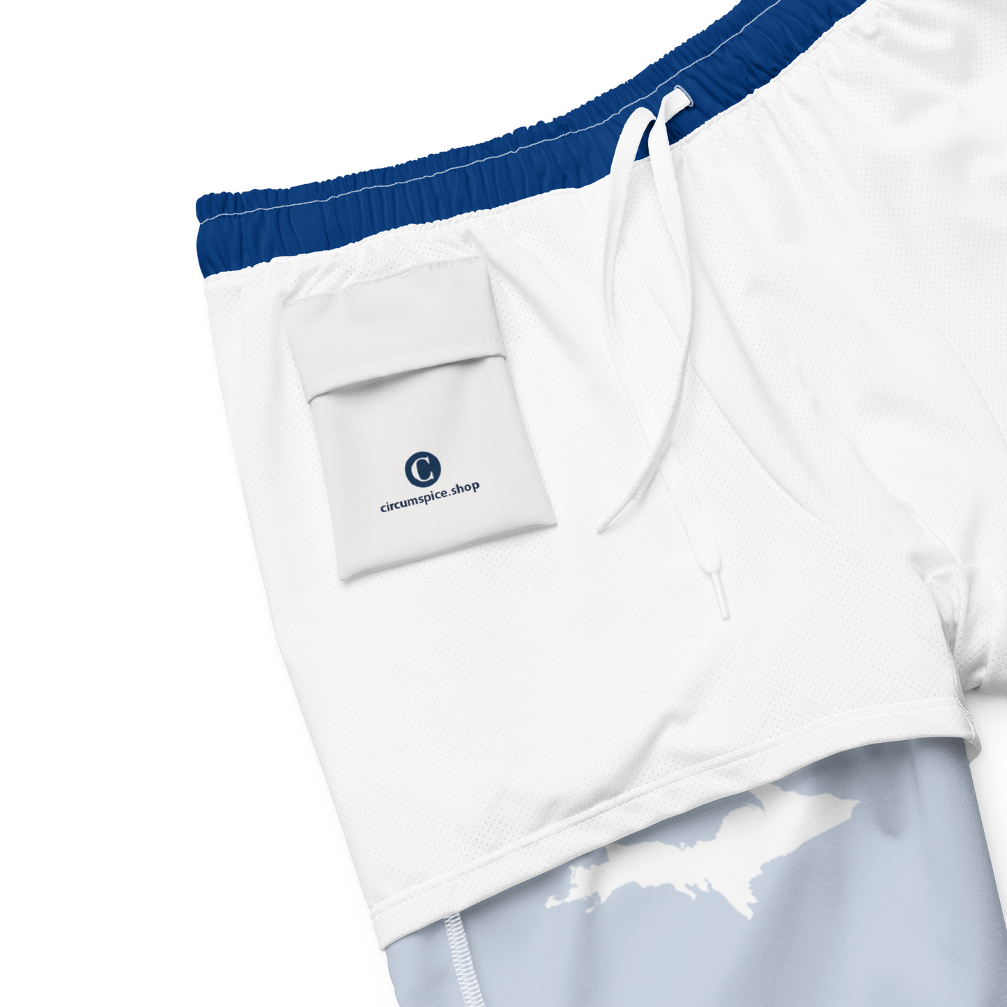 Michigan Upper Peninsula Men's Swim Trunks (w/ UP Outline) | Dearborn Blue