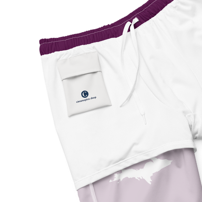 Michigan Upper Peninsula Men's Swim Trunks (w/ UP Outline ) | Tyrian Purple