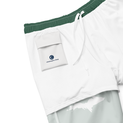 Michigan Upper Peninsula Men's Swim Trunks (w/ UP Outline ) | Ginger Ale Green