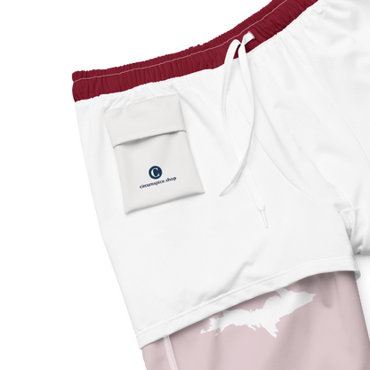 Michigan Upper Peninsula Men's Swim Trunks (w/ UP Outline ) | Burgundy