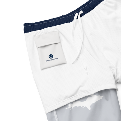 Michigan Upper Peninsula Men's Swim Trunks (w/ UP Outline ) | Navy