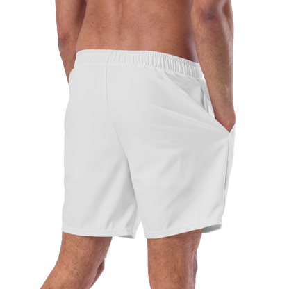 Michigan Upper Peninsula Men's Swim Trunks (w/ UP USA Flag ) | Birch Bark White