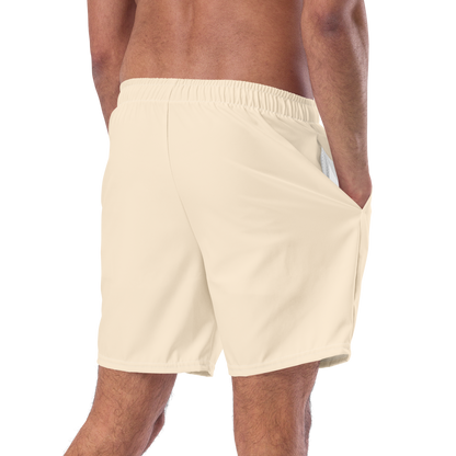 Michigan Upper Peninsula Men's Swim Trunks (w/ UP USA Flag ) | Champagne White