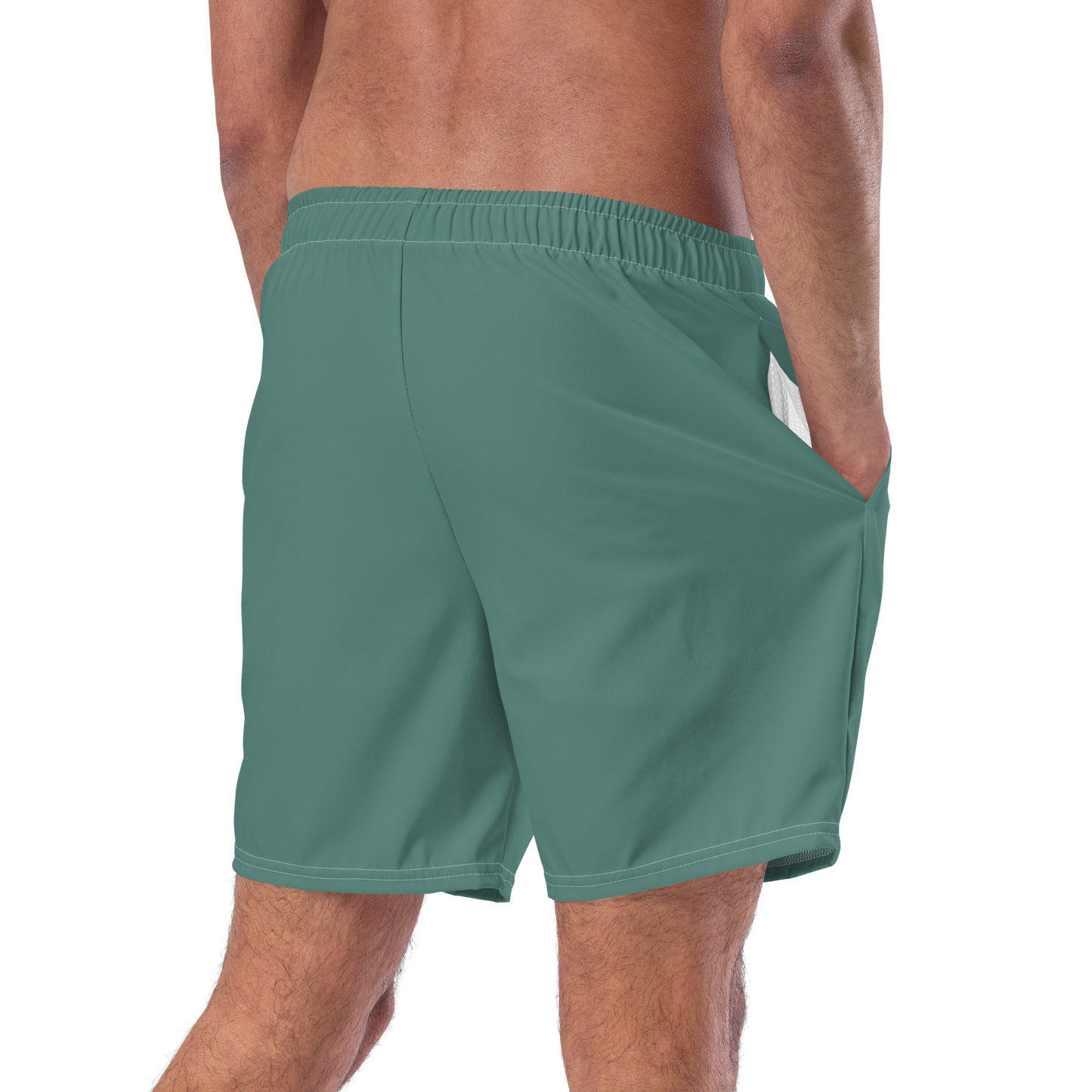 Michigan Upper Peninsula Men's Swim Trunks (w/ UP USA Flag ) | Copper Green