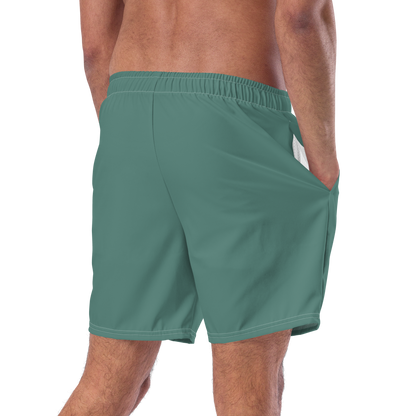 Michigan Upper Peninsula Men's Swim Trunks (w/ UP USA Flag ) | Copper Green