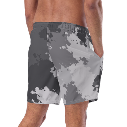 Michigan Upper Peninsula Men's Swim Trunks (w/ UP USA Flag ) | Iron Ore Camo