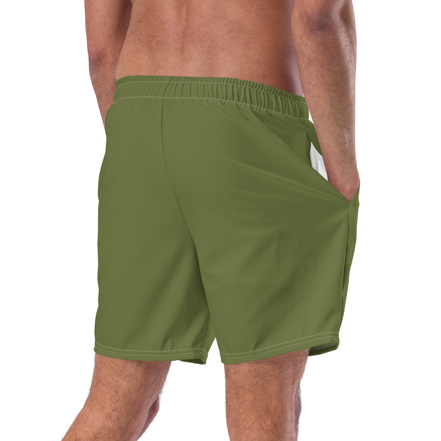 Michigan Upper Peninsula Men's Swim Trunks (w/ UP USA Flag ) | Beachgrass Green