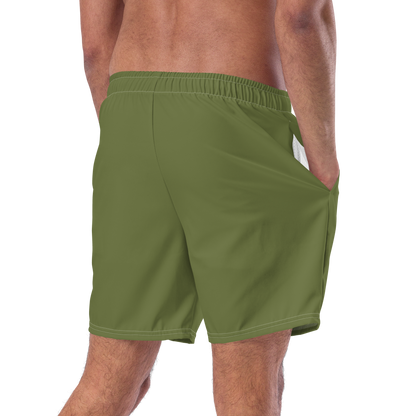 Michigan Upper Peninsula Men's Swim Trunks (w/ UP USA Flag ) | Beachgrass Green