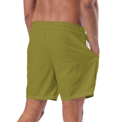 Michigan Upper Peninsula Men's Swim Trunks (w/ UP USA Flag ) | Beachgrass Gold