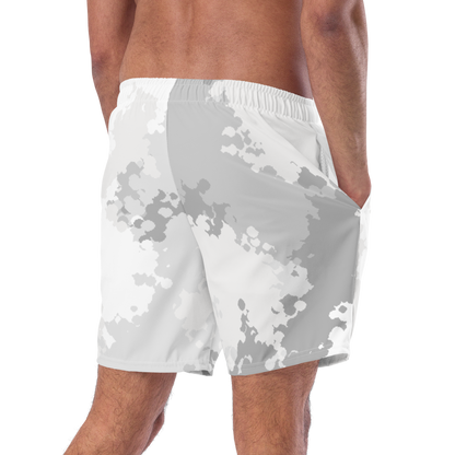 Michigan Upper Peninsula Men's Swim Trunks (w/ UP USA Flag ) | Snow Camo