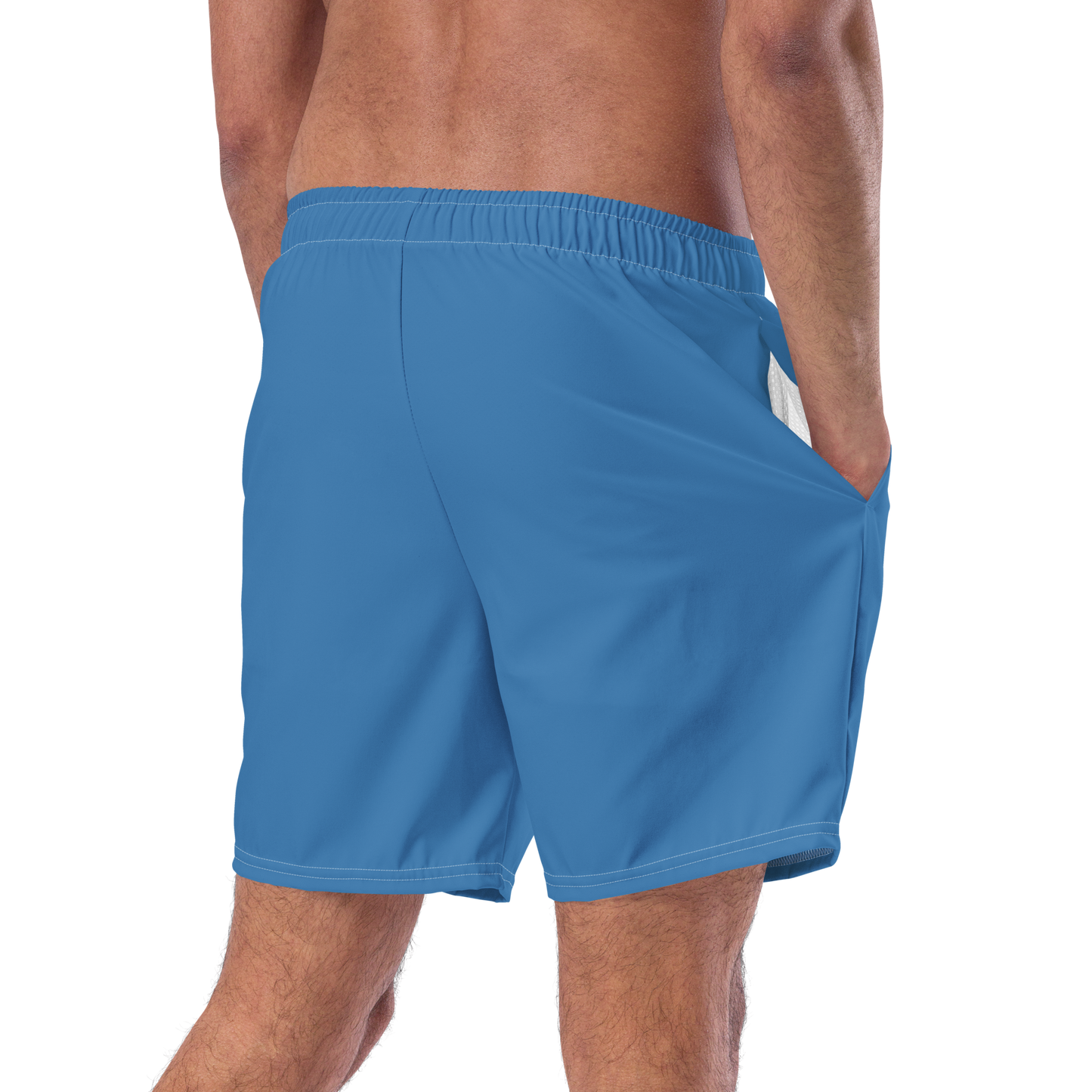 Michigan Upper Peninsula Men's Swim Trunks (w/ UP USA Flag ) | Lake Superior Blue