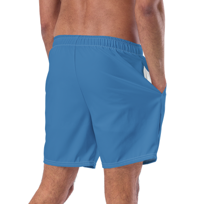 Michigan Upper Peninsula Men's Swim Trunks (w/ UP USA Flag ) | Lake Superior Blue