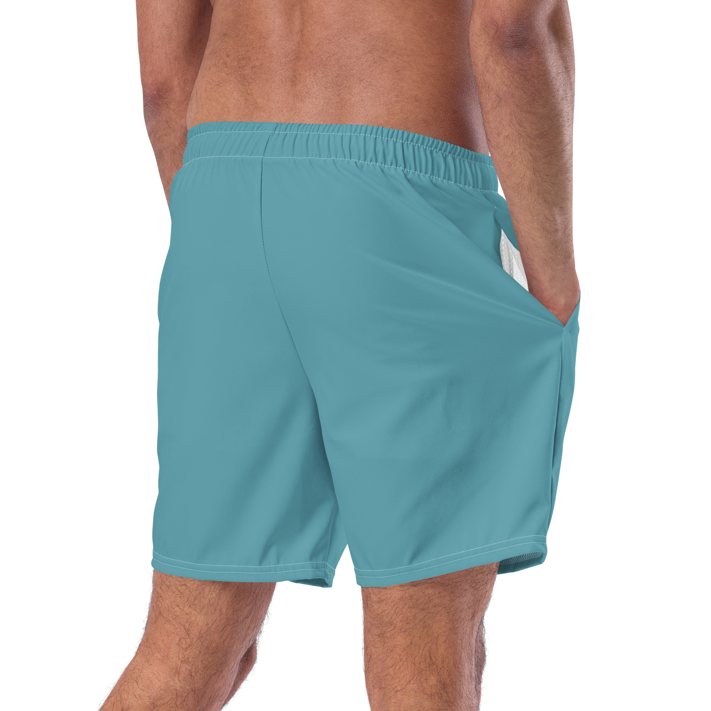 Michigan Upper Peninsula Men's Swim Trunks (w/ UP USA Flag ) | Lake Huron Blue