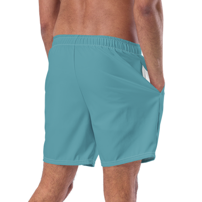 Michigan Upper Peninsula Men's Swim Trunks (w/ UP USA Flag ) | Lake Huron Blue