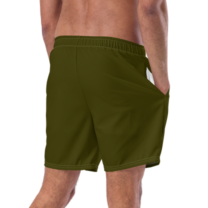 Michigan Upper Peninsula Men's Swim Trunks (w/ UP USA Flag ) | Military Green