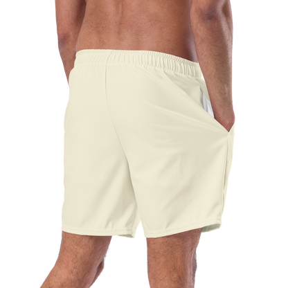 Michigan Upper Peninsula Men's Swim Trunks (w/ UP USA Flag ) | Ivory Color