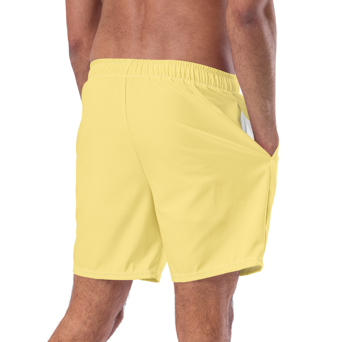 Michigan Upper Peninsula Men's Swim Trunks (w/ UP USA Flag ) | Cherry Yellow