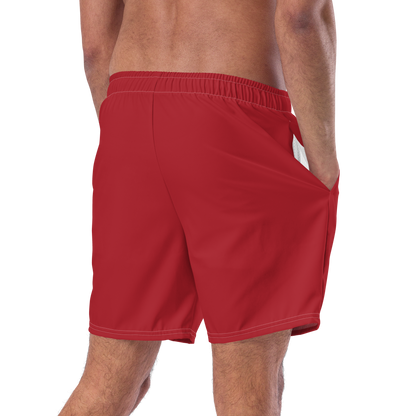 Michigan Upper Peninsula Men's Swim Trunks (w/ UP USA Flag ) | Thimbleberry Red