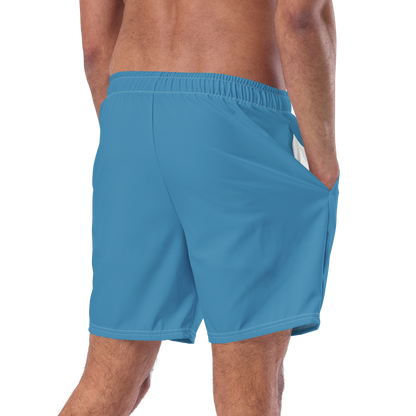 Michigan Upper Peninsula Men's Swim Trunks (w/ UP Outline) | Lake Michigan Blue