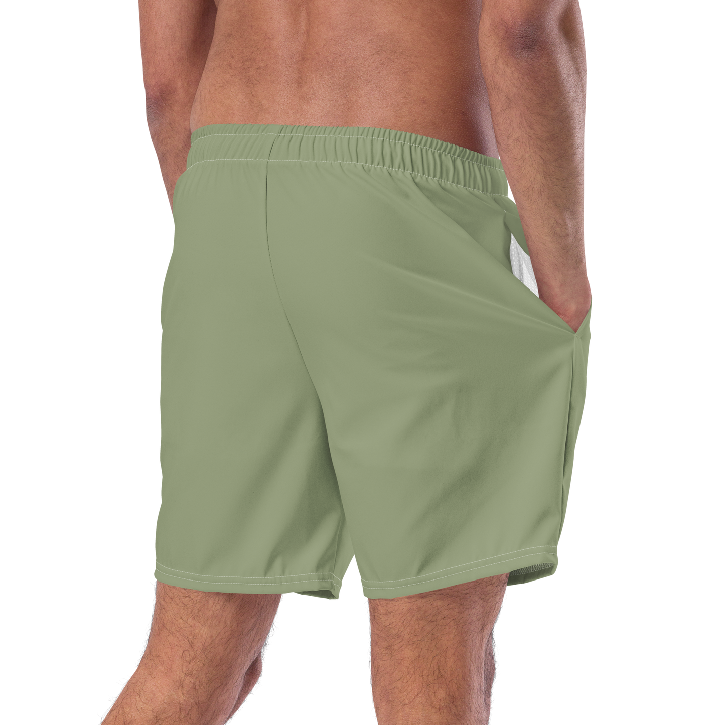 Michigan Upper Peninsula Men's Swim Trunks (w/ UP Outline ) | Beachgrass Green