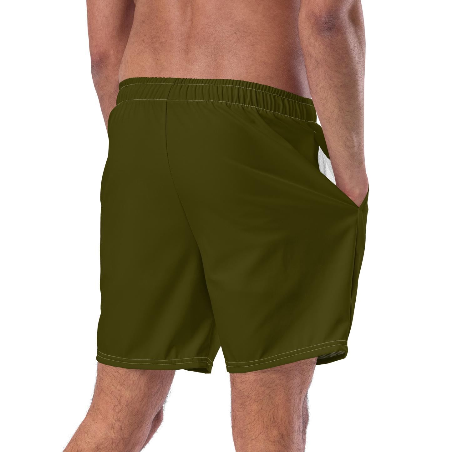 Michigan Upper Peninsula Men's Swim Trunks (w/ UP Outline ) | Military Green