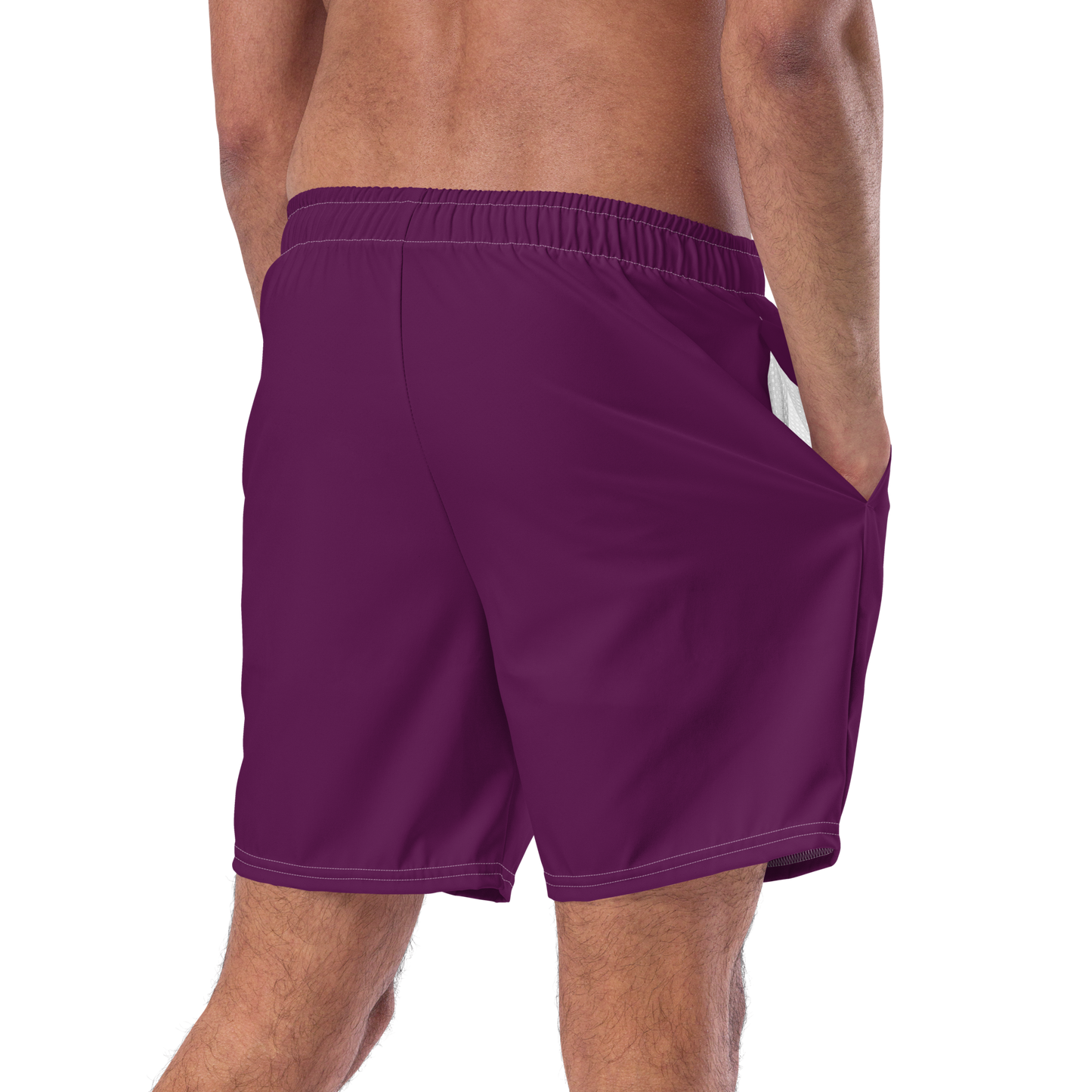 Michigan Upper Peninsula Men's Swim Trunks (w/ UP Outline ) | Tyrian Purple