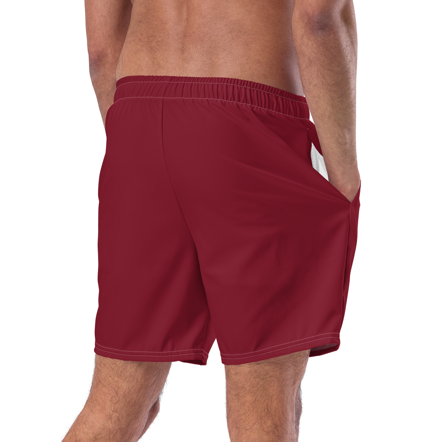 Michigan Upper Peninsula Men's Swim Trunks (w/ UP Outline ) | Burgundy