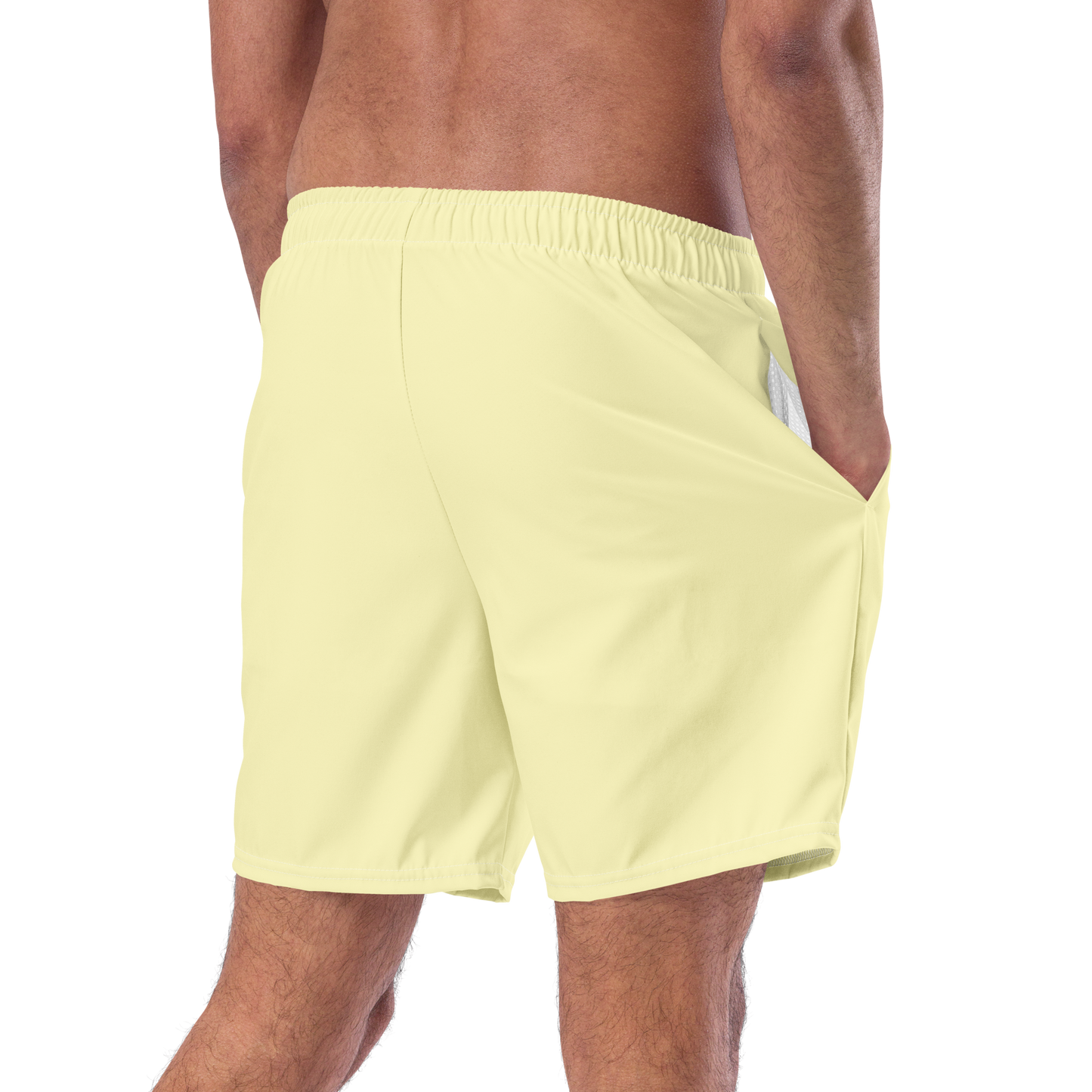 Michigan Upper Peninsula Men's Swim Trunks (w/ UP Outline ) | Canary Yellow