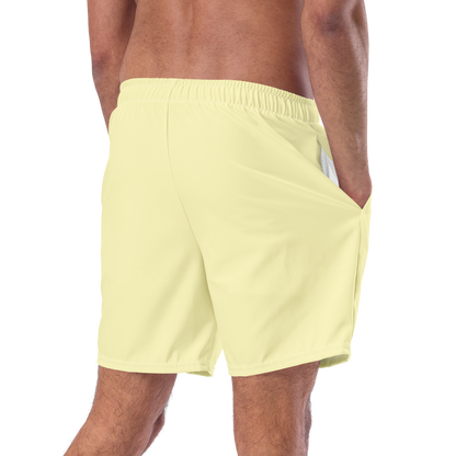 Michigan Upper Peninsula Men's Swim Trunks (w/ UP Outline ) | Canary Yellow