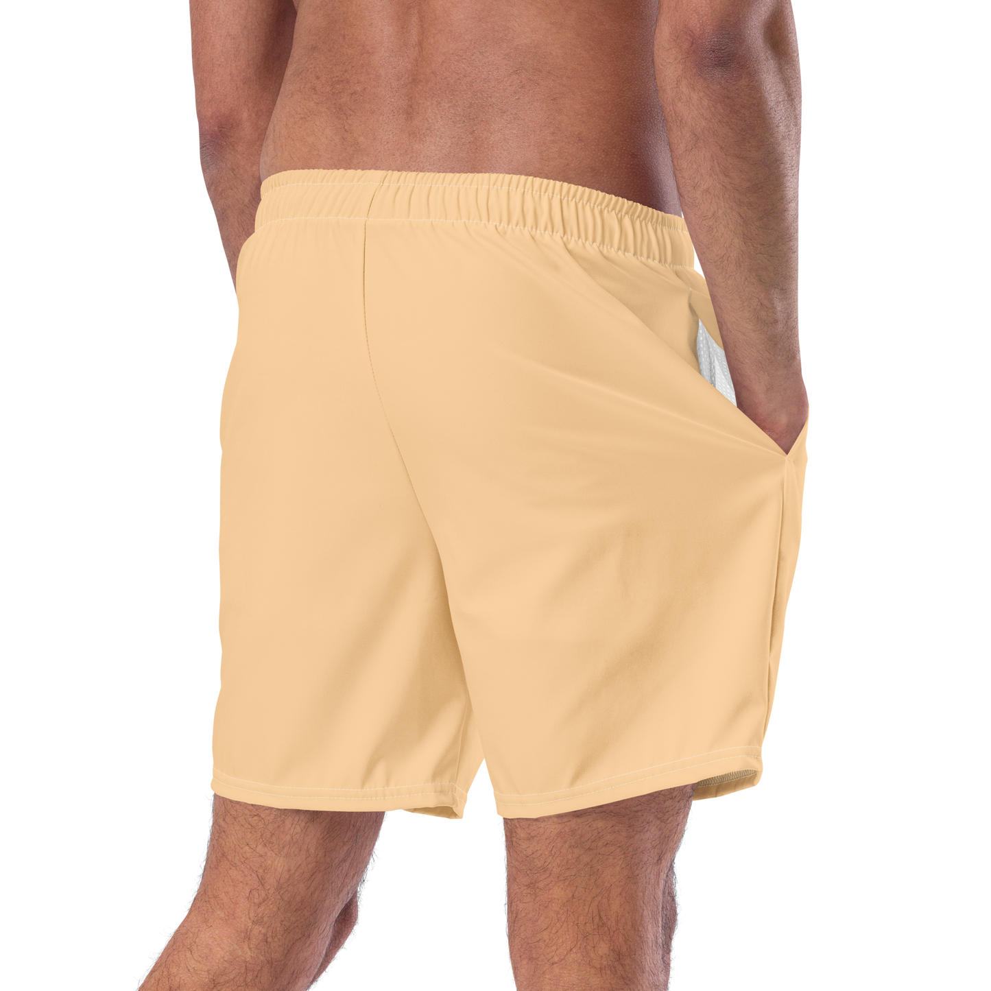 Michigan Upper Peninsula Men's Swim Trunks (w/ UP Outline) | Pale Apricot