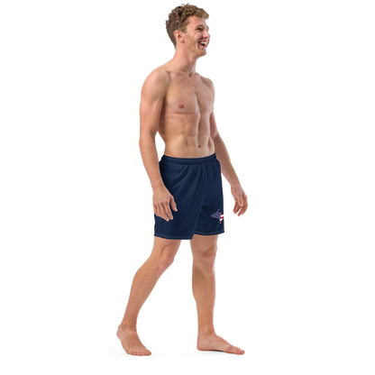 Michigan Upper Peninsula Men's Swim Trunks (w/ UP USA Flag ) | Men's - Navy