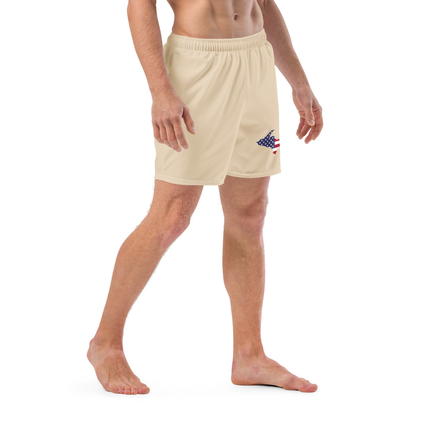 Michigan Upper Peninsula Men's Swim Trunks (w/ UP USA Flag ) | Canvas Color