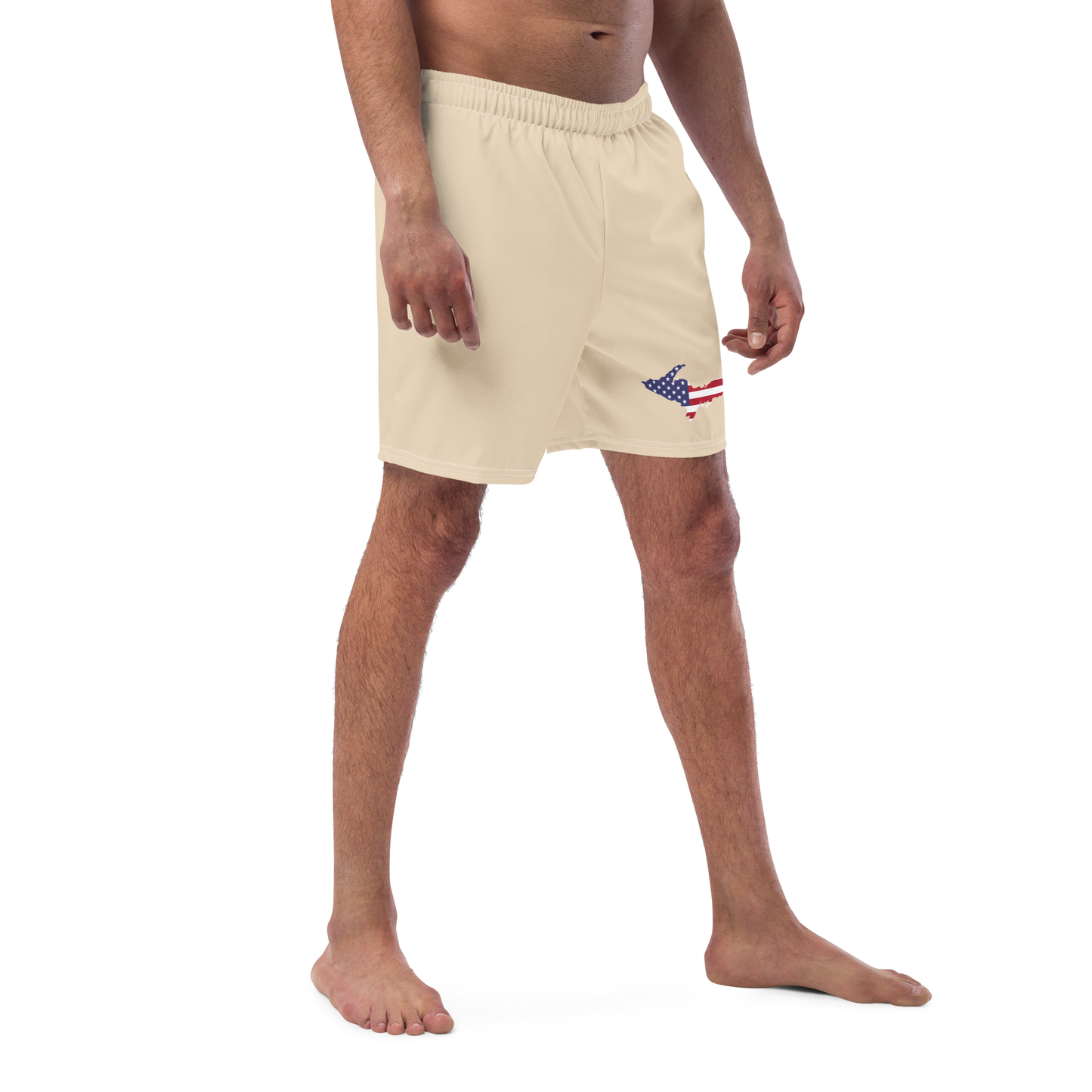 Michigan Upper Peninsula Men's Swim Trunks (w/ UP USA Flag ) | Canvas Color