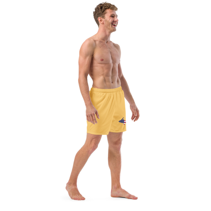 Michigan Upper Peninsula Men's Swim Trunks (w/ UP USA Flag ) | Citrine