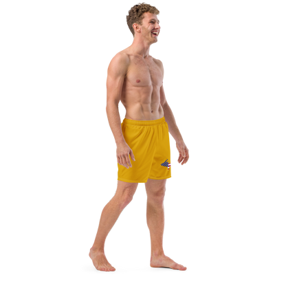 Michigan Upper Peninsula Men's Swim Trunks (w/ UP USA Flag ) | Gold