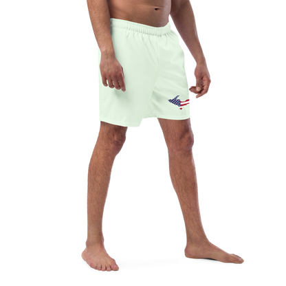 Michigan Upper Peninsula Men's Swim Trunks (w/ UP USA Flag ) | Dew Green