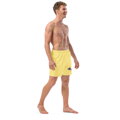 Michigan Upper Peninsula Men's Swim Trunks (w/ UP USA Flag ) | Cherry Yellow