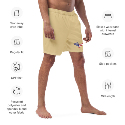 Michigan Upper Peninsula Men's Swim Trunks (w/ UP USA Flag ) | Maple