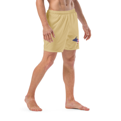 Michigan Upper Peninsula Men's Swim Trunks (w/ UP USA Flag ) | Maple