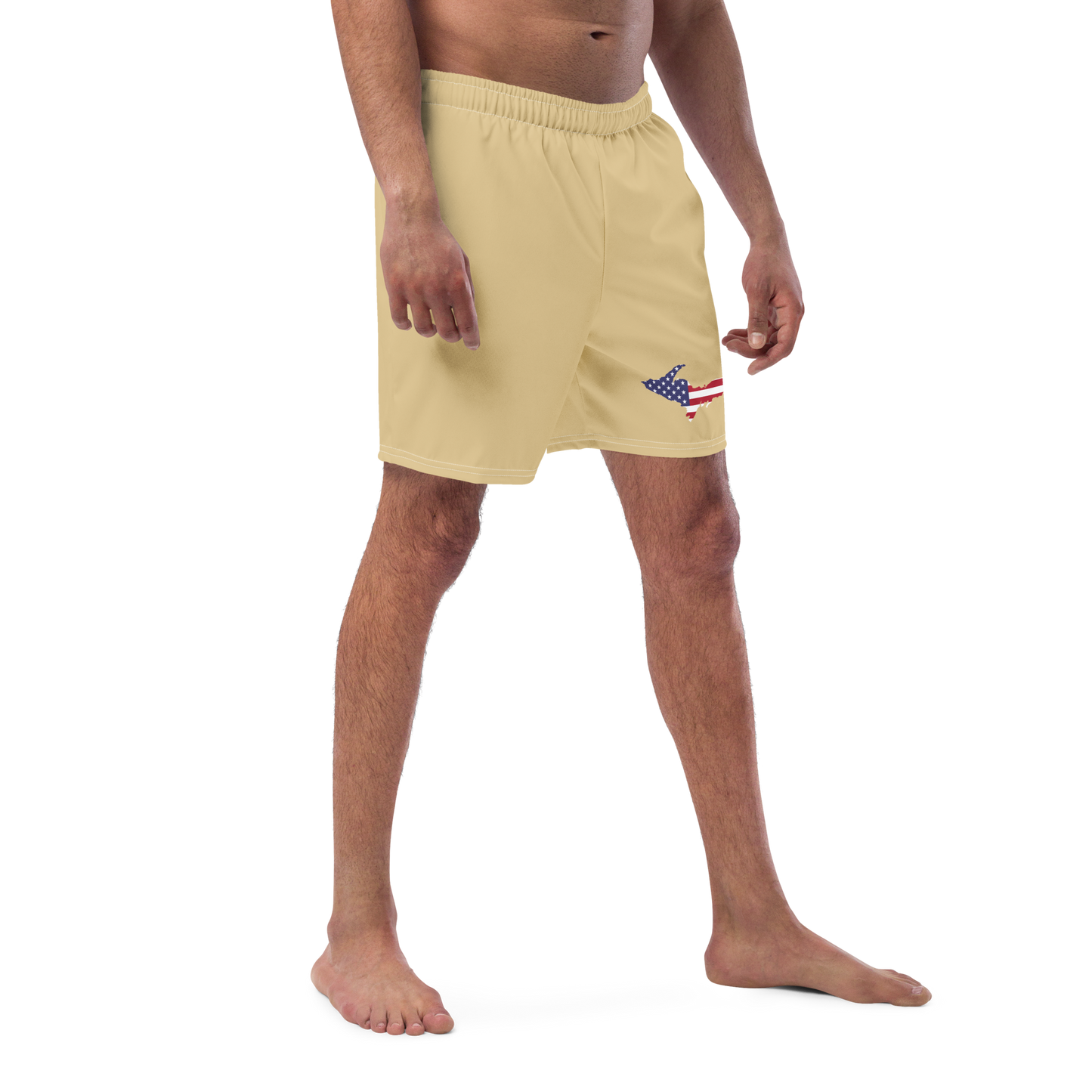 Michigan Upper Peninsula Men's Swim Trunks (w/ UP USA Flag ) | Maple