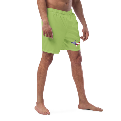 Michigan Upper Peninsula Men's Swim Trunks (w/ UP USA Flag ) | Gooseberry Green