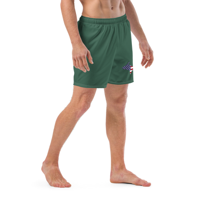 Michigan Upper Peninsula Men's Swim Trunks (w/ UP USA Flag ) | Ginger Ale Green