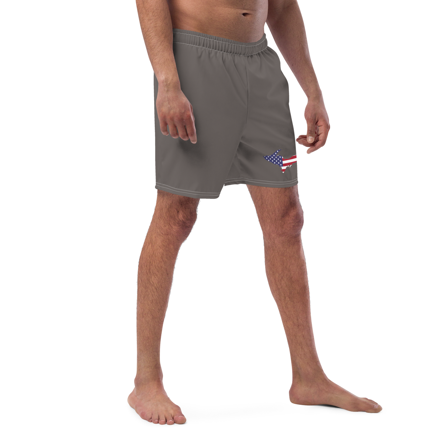 Michigan Upper Peninsula Men's Swim Trunks (w/ UP USA Flag ) | Warren Tank Grey