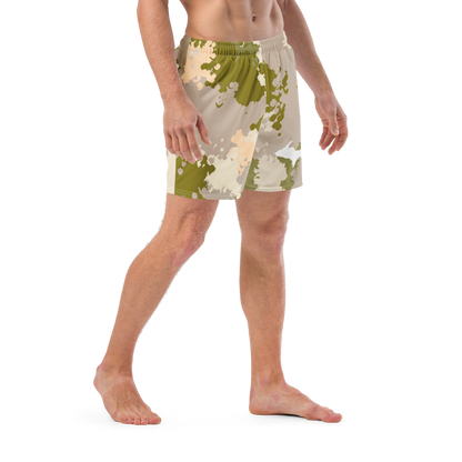 Michigan Upper Peninsula Men's Swim Trunks (w/ UP Outline) | Rosy Mound Camo