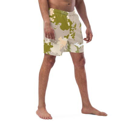 Michigan Upper Peninsula Men's Swim Trunks (w/ UP Outline) | Rosy Mound Camo