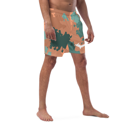 Michigan Upper Peninsula Men's Swim Trunks (w/ UP Outline) | Copper Country Camo