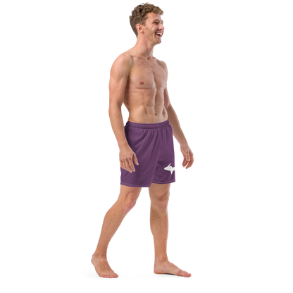 Michigan Upper Peninsula Men's Swim Trunks (w/ UP Outline) | Plum