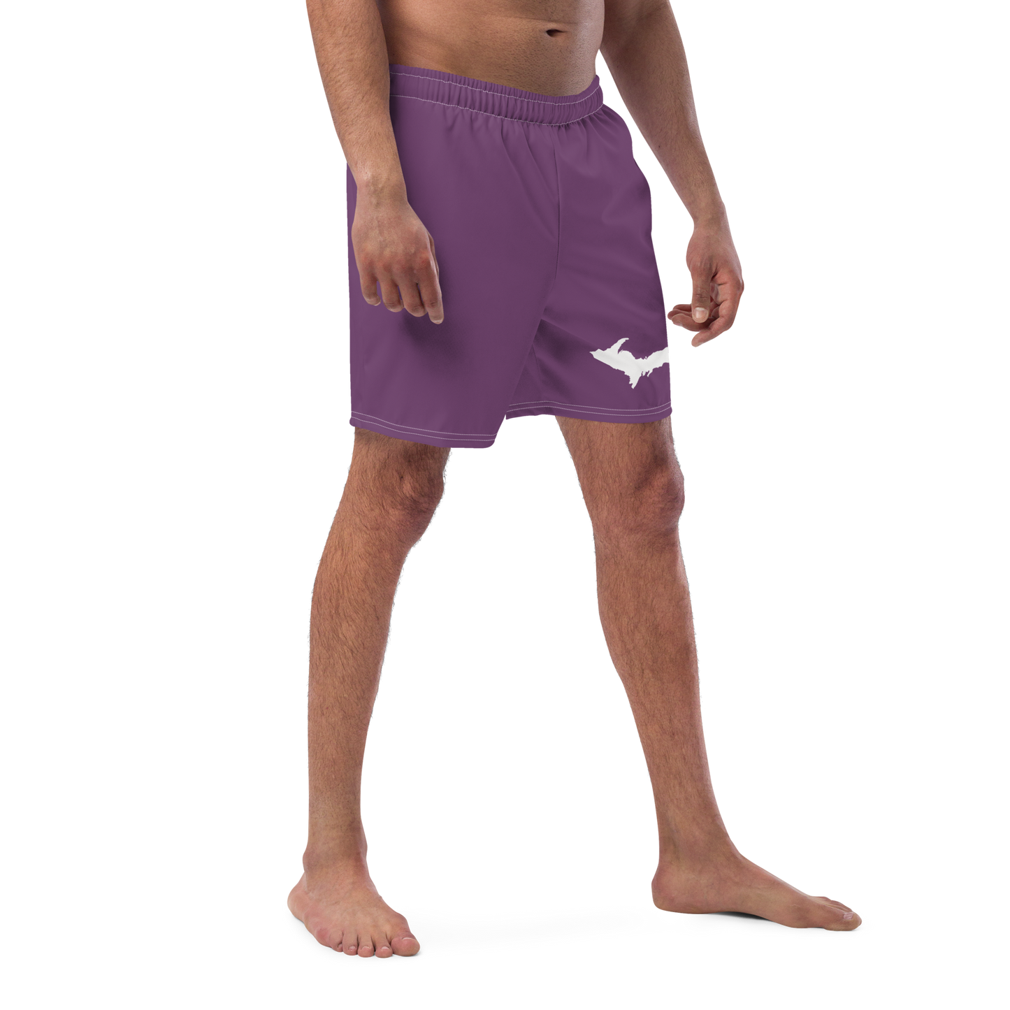 Michigan Upper Peninsula Men's Swim Trunks (w/ UP Outline) | Plum